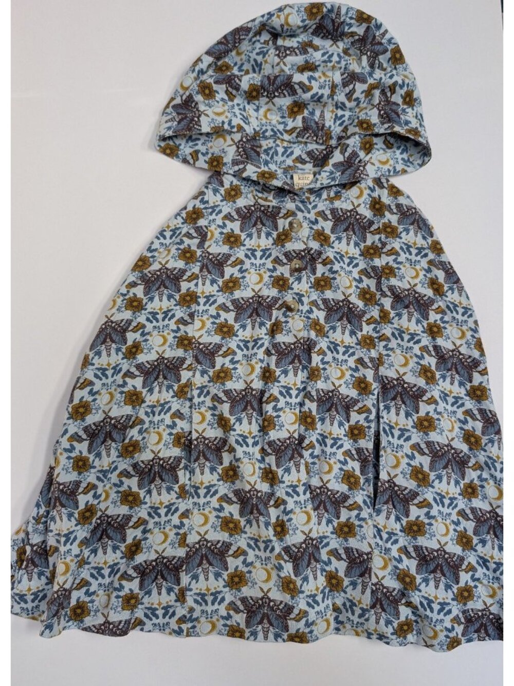 Kate Quinn Bamboo Blue Butterfly Night Hooded Cape 3T Moths Jacket